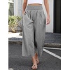 image:imageANRABESS Womens Striped Gingham Wide Leg Cropped Palazzo Pants with PocketsBlack White Plaid