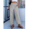 image:imageANRABESS Womens Striped Gingham Wide Leg Cropped Palazzo Pants with PocketsBlack White Stripe