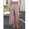 image:imageANRABESS Womens Striped Gingham Wide Leg Cropped Palazzo Pants with PocketsBrown White Plaid