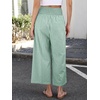 image:imageANRABESS Womens Striped Gingham Wide Leg Cropped Palazzo Pants with PocketsGreen White Plaid