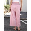 image:imageANRABESS Womens Striped Gingham Wide Leg Cropped Palazzo Pants with PocketsPink White Plaid