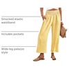 image:imageANRABESS Womens Striped Gingham Wide Leg Cropped Palazzo Pants with PocketsYellow White Plaid Stripe