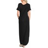 image:imageANRABESS Womens Summer Maxi Dress Short Sleeve Casual Sundress with PocketsBlack