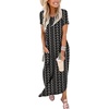 image:imageANRABESS Womens Summer Maxi Dress Short Sleeve Casual Sundress with PocketsBoho Black