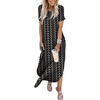 image:imageANRABESS Womens Summer Maxi Dress Short Sleeve Casual Sundress with PocketsBoho Black