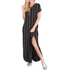 image:imageANRABESS Womens Summer Maxi Dress Short Sleeve Casual Sundress with PocketsBoho Black