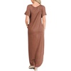 image:imageANRABESS Womens Summer Maxi Dress Short Sleeve Casual Sundress with PocketsBrown