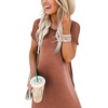 image:imageANRABESS Womens Summer Maxi Dress Short Sleeve Casual Sundress with PocketsBrown