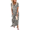 image:imageANRABESS Womens Summer Maxi Dress Short Sleeve Casual Sundress with PocketsFloral Black
