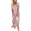 image:imageANRABESS Womens Summer Maxi Dress Short Sleeve Casual Sundress with PocketsFloral Blue Pink