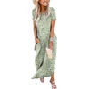 image:imageANRABESS Womens Summer Maxi Dress Short Sleeve Casual Sundress with PocketsFloral Cyan