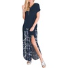 image:imageANRABESS Womens Summer Maxi Dress Short Sleeve Casual Sundress with PocketsFloral Navy Blue