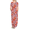 image:imageANRABESS Womens Summer Maxi Dress Short Sleeve Casual Sundress with PocketsFloral Orange Pink