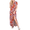 image:imageANRABESS Womens Summer Maxi Dress Short Sleeve Casual Sundress with PocketsFloral Orange Pink