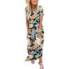 image:imageANRABESS Womens Summer Maxi Dress Short Sleeve Casual Sundress with PocketsFloral Orange Yellow