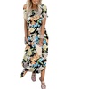 image:imageANRABESS Womens Summer Maxi Dress Short Sleeve Casual Sundress with PocketsFloral Orange Yellow