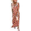 image:imageANRABESS Womens Summer Maxi Dress Short Sleeve Casual Sundress with PocketsFloral Red White