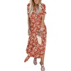 image:imageANRABESS Womens Summer Maxi Dress Short Sleeve Casual Sundress with PocketsFloral Red White