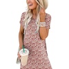 image:imageANRABESS Womens Summer Maxi Dress Short Sleeve Casual Sundress with PocketsFloral White Pink