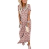 image:imageANRABESS Womens Summer Maxi Dress Short Sleeve Casual Sundress with PocketsFloral White Pink