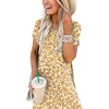 image:imageANRABESS Womens Summer Maxi Dress Short Sleeve Casual Sundress with PocketsFloral Yellow Red