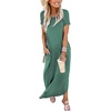 image:imageANRABESS Womens Summer Maxi Dress Short Sleeve Casual Sundress with PocketsGrass