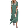 image:imageANRABESS Womens Summer Maxi Dress Short Sleeve Casual Sundress with PocketsGrass