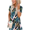 image:imageANRABESS Womens Summer Maxi Dress Short Sleeve Casual Sundress with PocketsLeaf Printed
