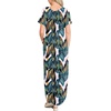 image:imageANRABESS Womens Summer Maxi Dress Short Sleeve Casual Sundress with PocketsLeaf Printed