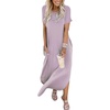 image:imageANRABESS Womens Summer Maxi Dress Short Sleeve Casual Sundress with PocketsLilac