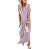 image:imageANRABESS Womens Summer Maxi Dress Short Sleeve Casual Sundress with PocketsLilac