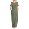 image:imageANRABESS Womens Summer Maxi Dress Short Sleeve Casual Sundress with PocketsOlive