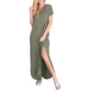 image:imageANRABESS Womens Summer Maxi Dress Short Sleeve Casual Sundress with PocketsOlive
