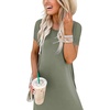 image:imageANRABESS Womens Summer Maxi Dress Short Sleeve Casual Sundress with PocketsOlive