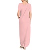 image:imageANRABESS Womens Summer Maxi Dress Short Sleeve Casual Sundress with PocketsPink White Dot