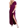 image:imageANRABESS Womens Summer Maxi Dress Short Sleeve Casual Sundress with PocketsPurple