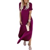 image:imageANRABESS Womens Summer Maxi Dress Short Sleeve Casual Sundress with PocketsPurple