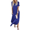 image:imageANRABESS Womens Summer Maxi Dress Short Sleeve Casual Sundress with PocketsRoyal Blue