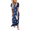 image:imageANRABESS Womens Summer Maxi Dress Short Sleeve Casual Sundress with PocketsStar