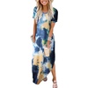 image:imageANRABESS Womens Summer Maxi Dress Short Sleeve Casual Sundress with PocketsTie Dye Orange