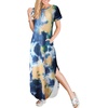 image:imageANRABESS Womens Summer Maxi Dress Short Sleeve Casual Sundress with PocketsTie Dye Orange