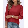 image:imageANRABESS Womens Tops 34 Sleeve Fall Business Casual BlousesRed