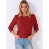 image:imageANRABESS Womens Tops 34 Sleeve Fall Business Casual BlousesRed