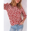 image:imageANRABESS Womens Tops 34 Sleeve Fall Business Casual BlousesRed White Floral