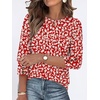 image:imageANRABESS Womens Tops 34 Sleeve Fall Business Casual BlousesRed White Floral