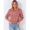 image:imageANRABESS Womens Tops 34 Sleeve Fall Business Casual BlousesRed White Floral