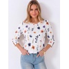 image:imageANRABESS Womens Tops 34 Sleeve Fall Business Casual BlousesWhite Colorful Floral