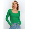 image:imageANRABESS Womens Tops Long Sleeve Shirt Built in BraGreen