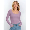 image:imageANRABESS Womens Tops Long Sleeve Shirt Built in BraPurple