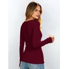 image:imageANRABESS Womens Tops Long Sleeve Shirt Built in BraWine Red